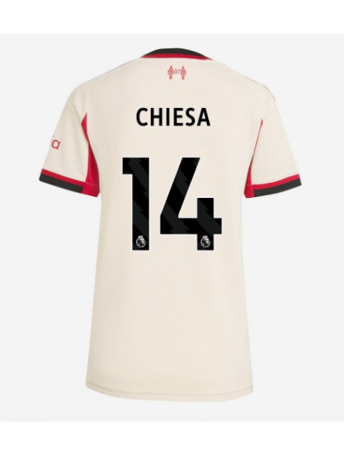 Zenske Futbalové oblečenie Liverpool Federico Chiesa #14 2025-26 Krátky Rukáv - Preč Zenske Futbalové oblečenie Liverpool Federico Chiesa #14 2025-26 Krátky Rukáv - Preč